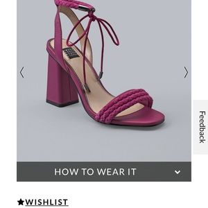 Fuchsia Ankle Tie Heels White House Black Market Hot Pink Braided size 8